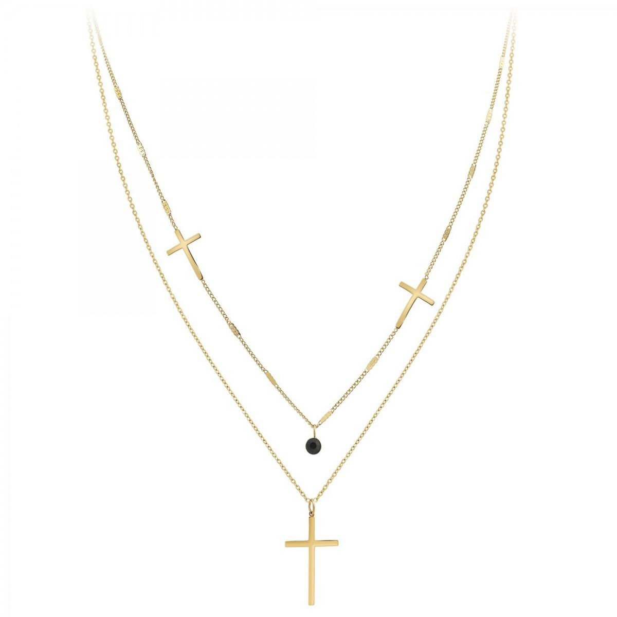 SC BOHEME Collier croix par SC Bohème orné d'un Cristal scintillant