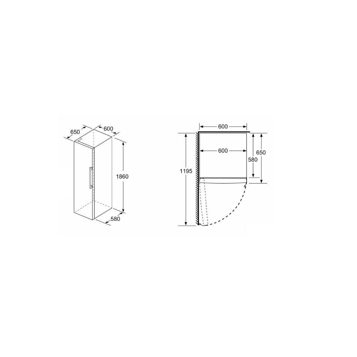 BOSCH Réfrigérateur 1 porte intégrable à glissière 346l - KSV36VLDP