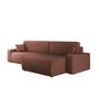 Voir la diapositive 6 : BEST MOBILIER Artemisa - canapé d'angle réversible 5 places convertible avec coffre en velours côtelé