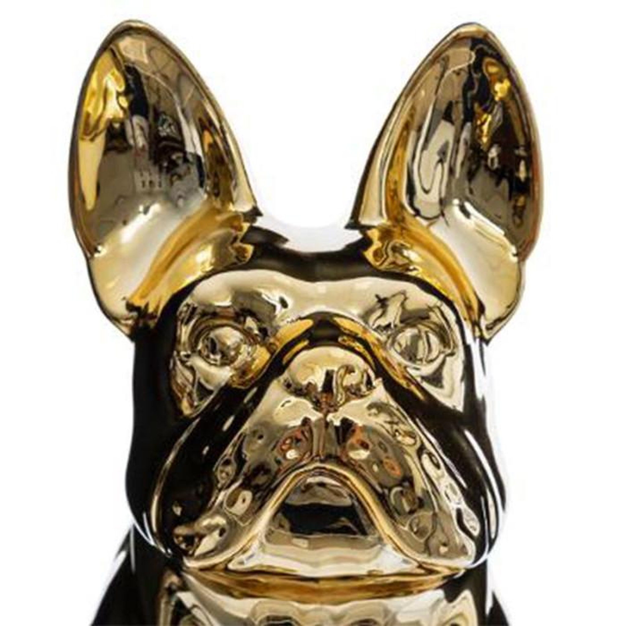 Voir la diapositive 2 : ATMOSPHERA Statuette déco design  bulldog  22cm or