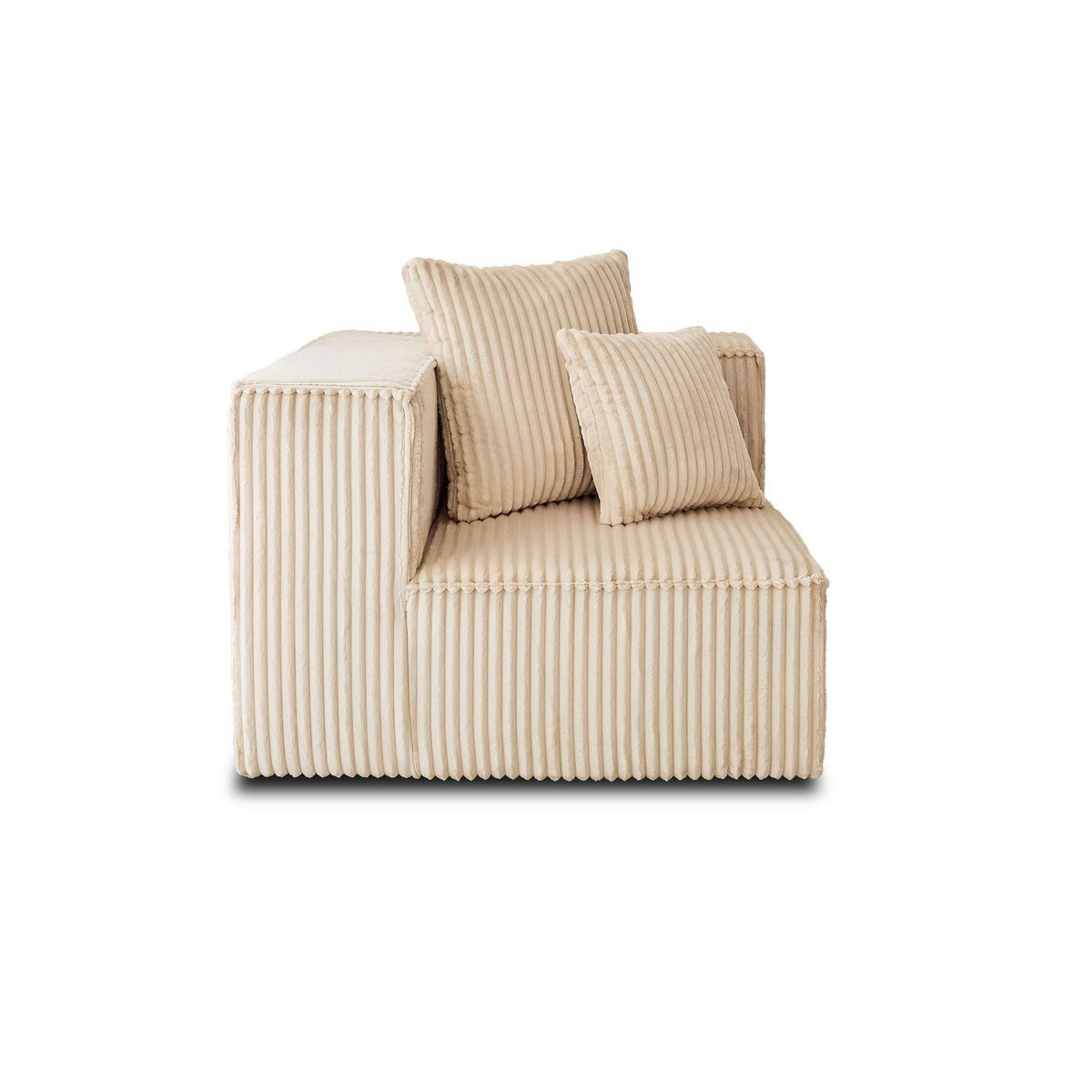 LISA DESIGN Colombine - module d'assise d'angle réversible - en velours côtelé grosses côtes