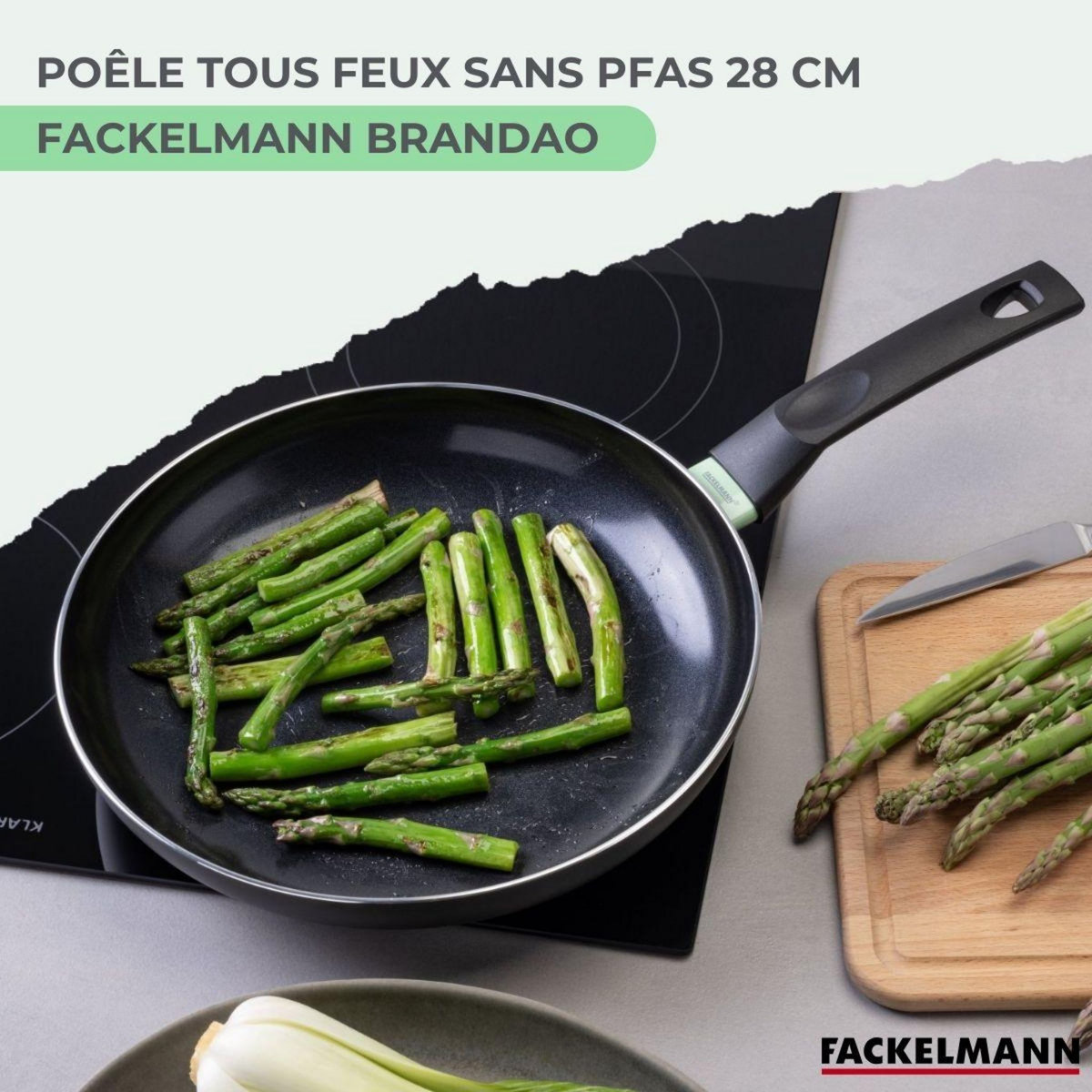 Fackelmann Set poêle antiadhésive céramique 28 cm et 6 ustensiles Fackelmann Brandao