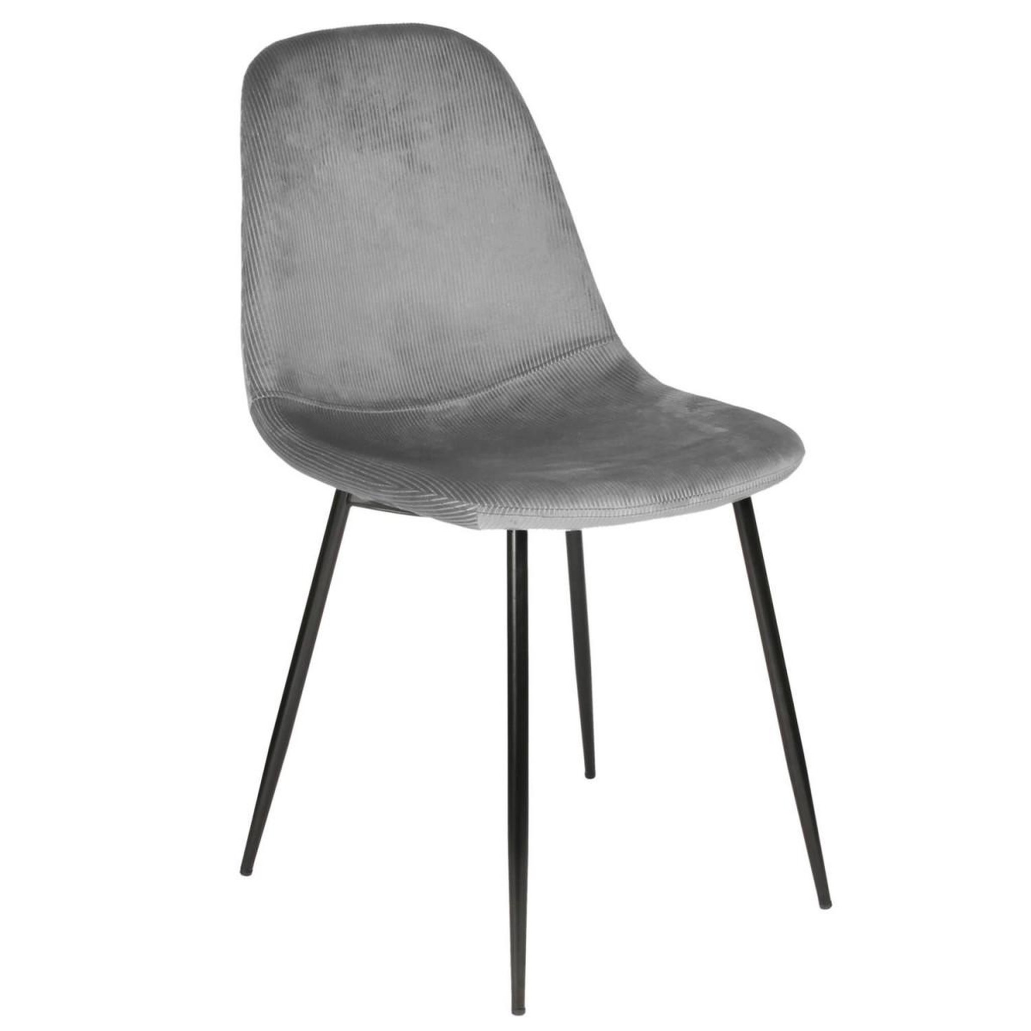 Voir la diapositive 2 : The Home Deco Factory Lot de 4 chaises velours  giulia  85cm gris