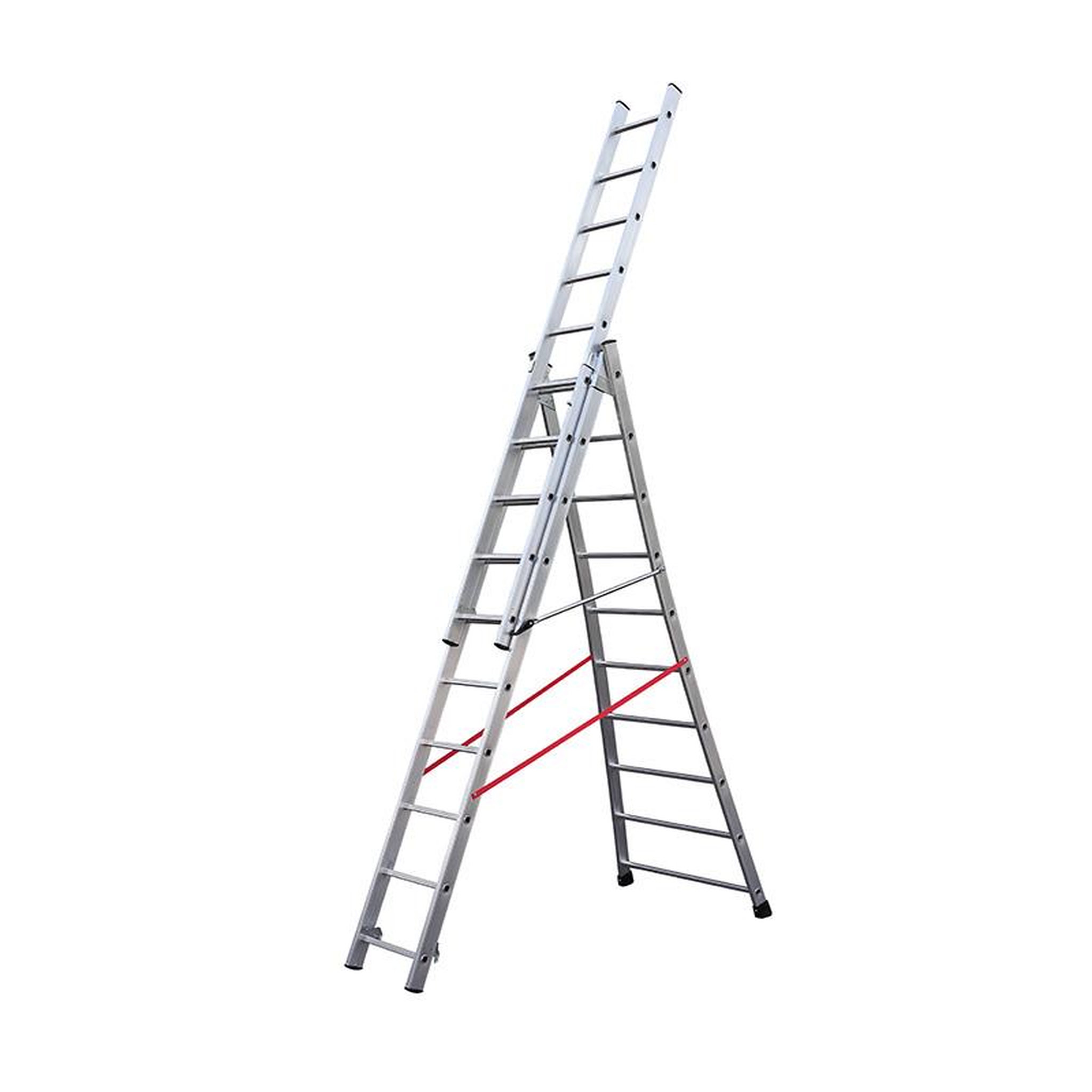 HAILO Echelle transformable base évasée 3 plans 3x10 échelons 6m/6,8m en alu Hailo Premium