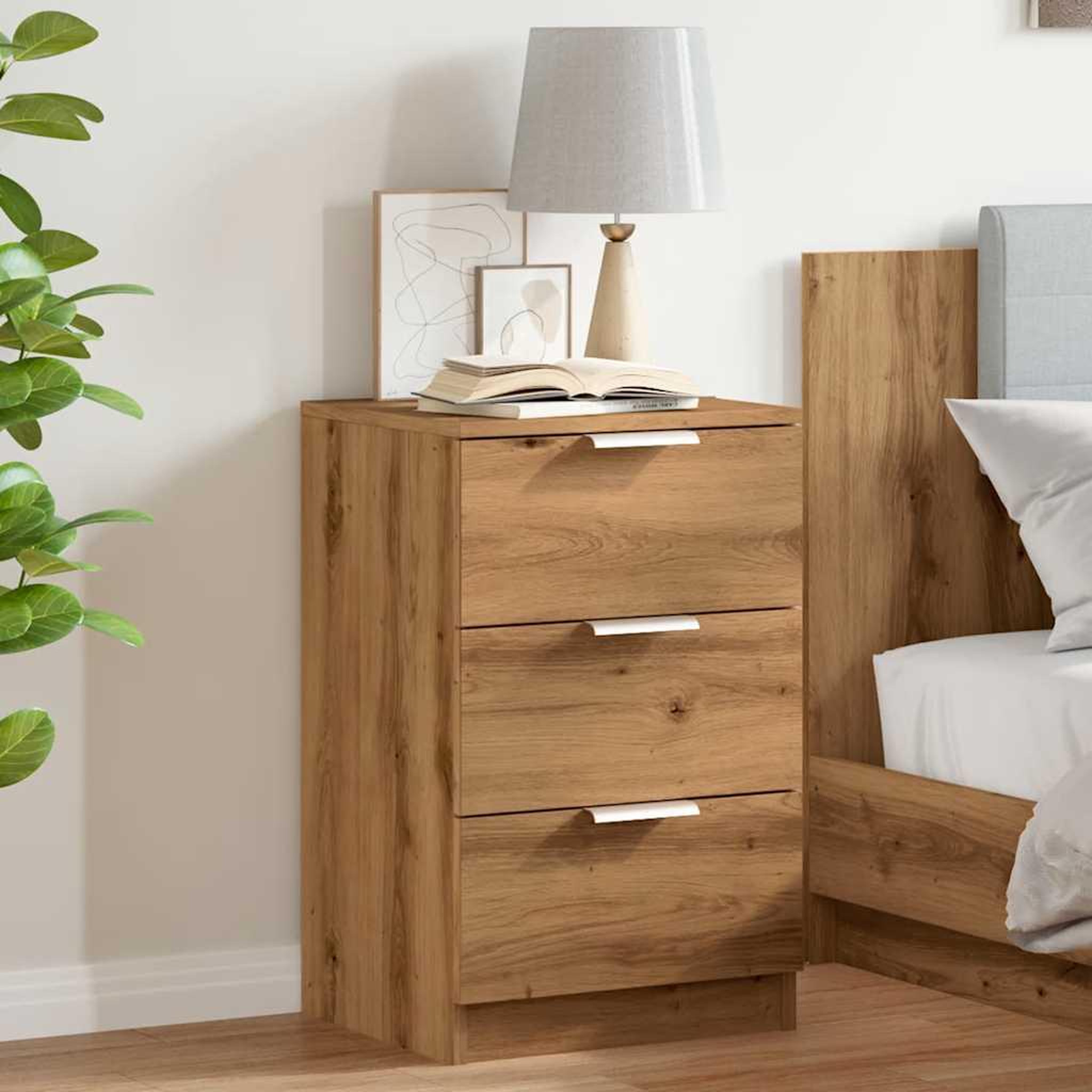 Voir la diapositive 4 : VIDAXL Table de chevet chene artisanal 40x36x65 cm bois d'ingenierie