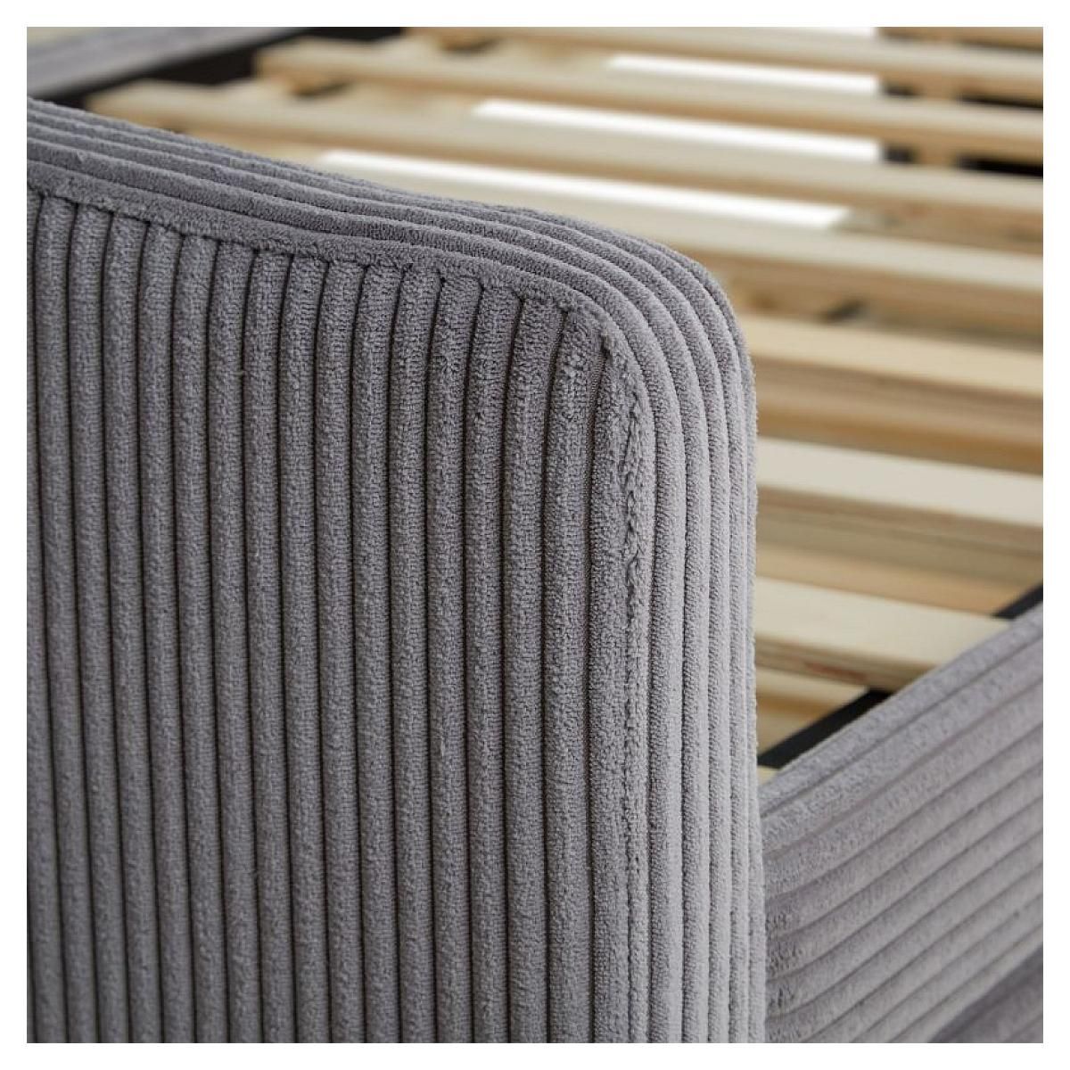 HomeStyle4U Canapé lit Côtelé gris 2 Places 90x200