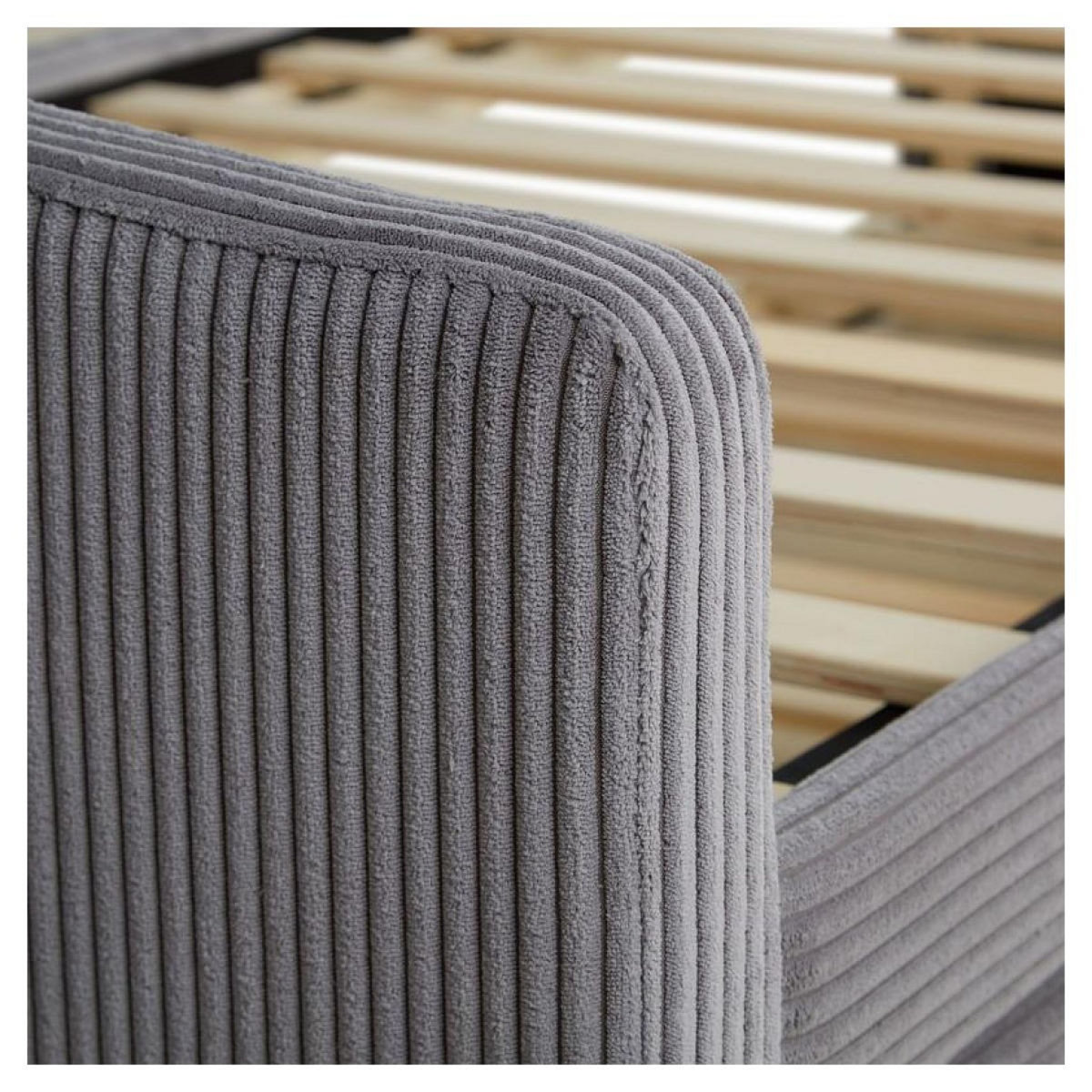 HomeStyle4U Canapé lit Côtelé gris 2 Places 90x200