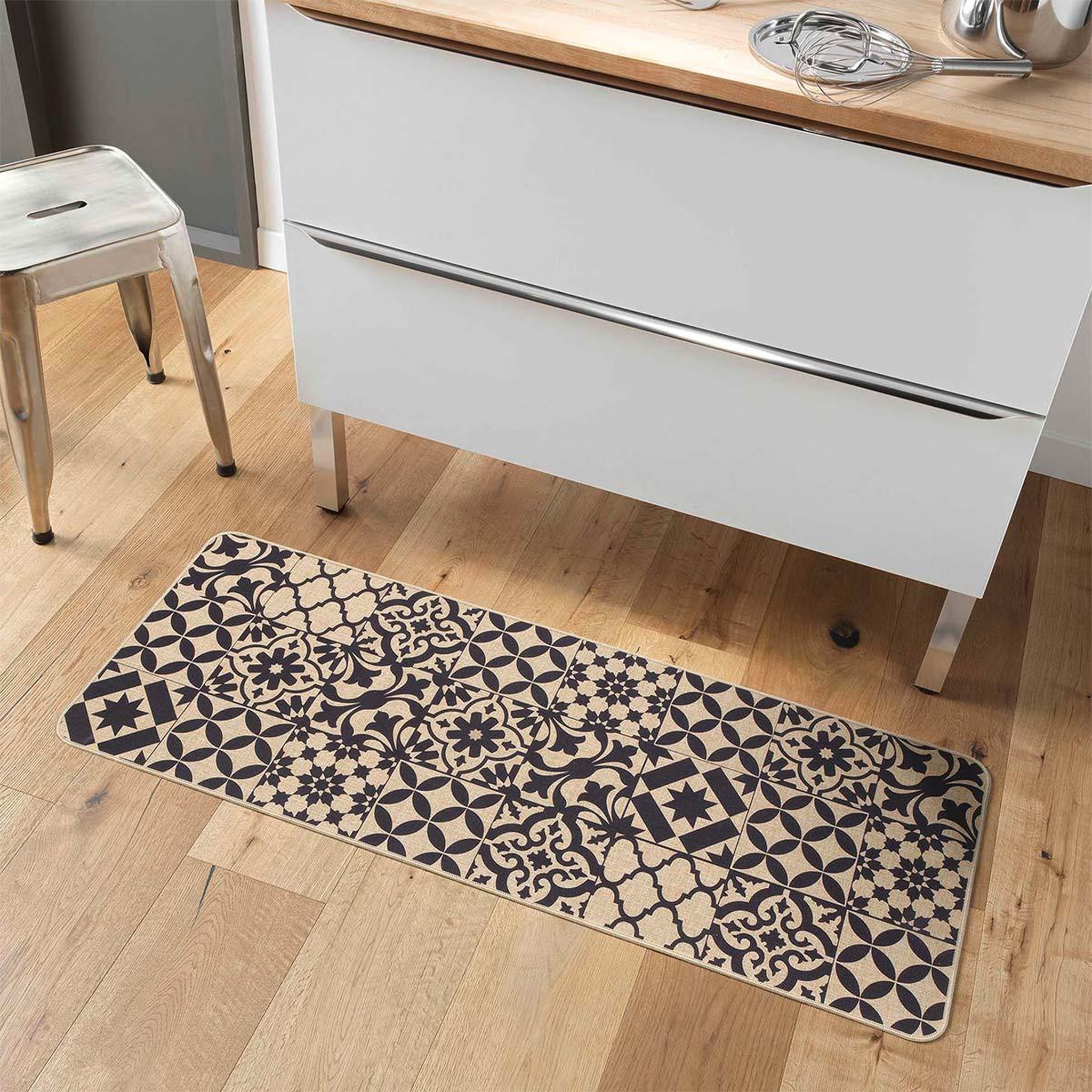 Voir la diapositive 4 : Douceur d'Intérieur Tapis tissé imprimé  bizancia  45x120cm naturel