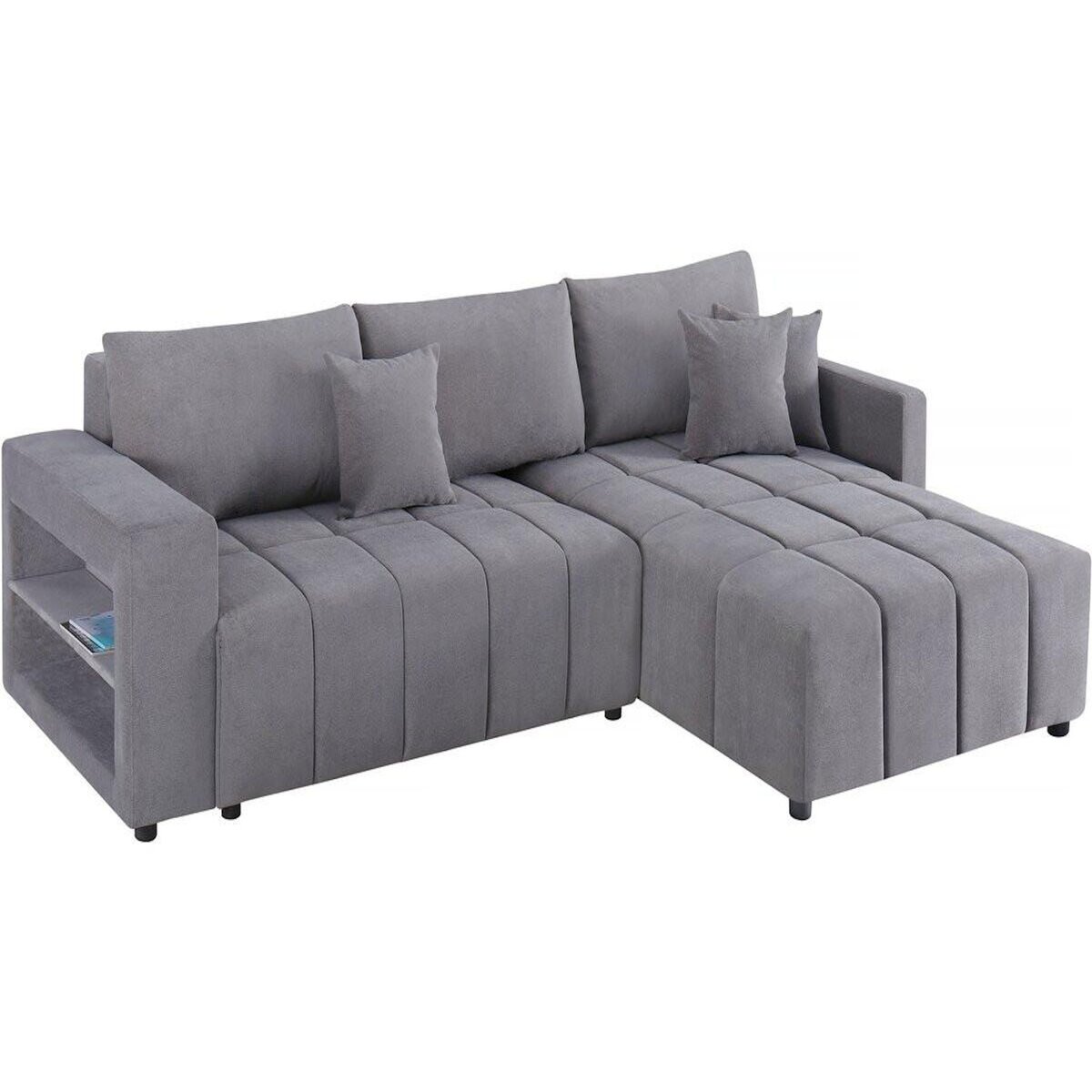 Habitat et Jardin Canapé d'angle convertible tissu chenille 3 places -  Trocadero  - Gris