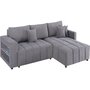 Voir la diapositive 1 : Habitat et Jardin Canapé d'angle convertible tissu chenille 3 places -  Trocadero  - Gris