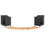 VIDAXL Cadre de bain a remous noir resine tressee bois massif d'acacia