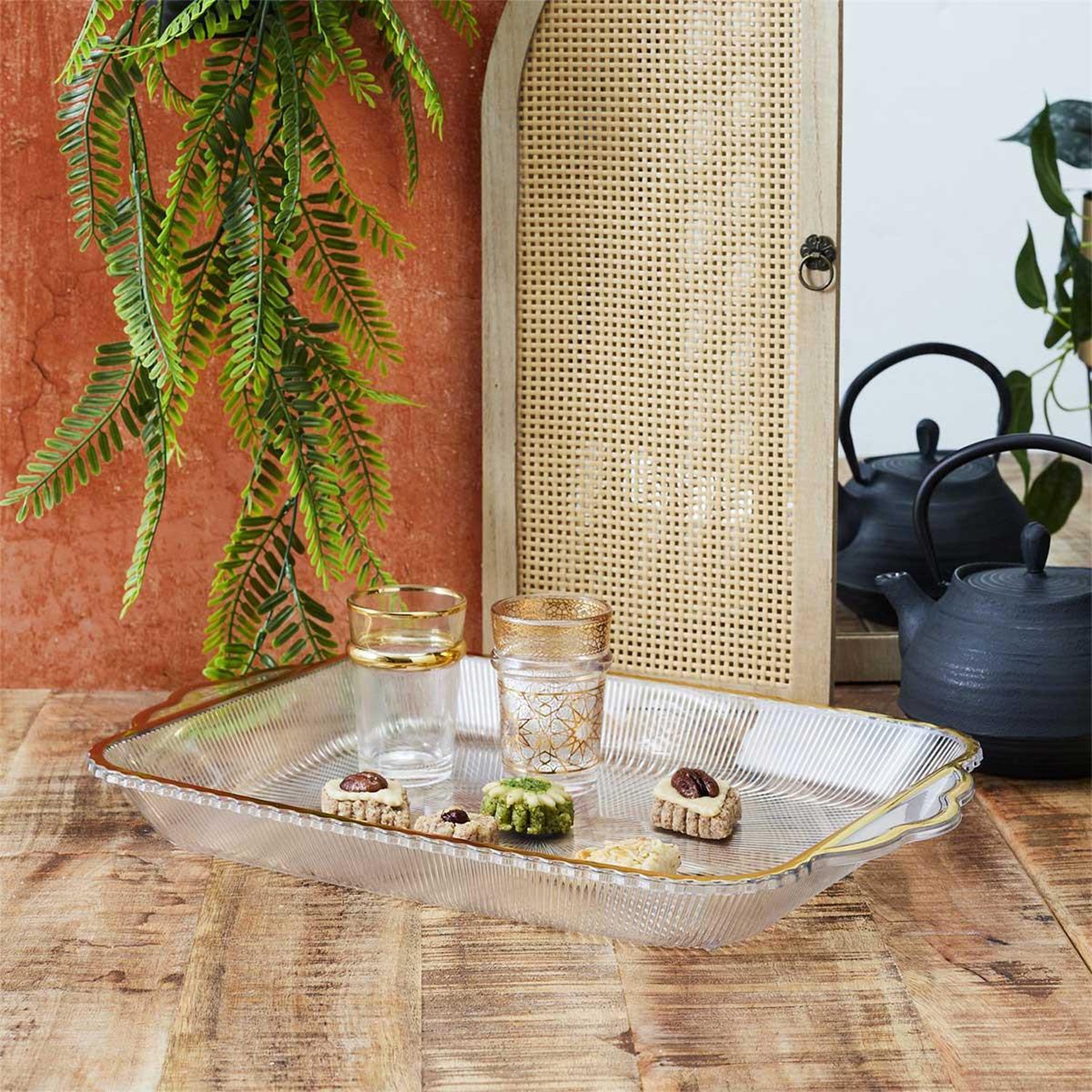 Voir la diapositive 5 : The Home Deco Factory Plateau de service design  mirage  41cm transparent