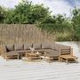 Voir la diapositive 1 : VIDAXL Salon de jardin 12 pcs avec coussins taupe bambou