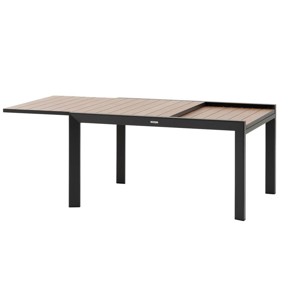HESPERIDE Table de jardin extensible en aluminium effet bois 10 places EVASION
