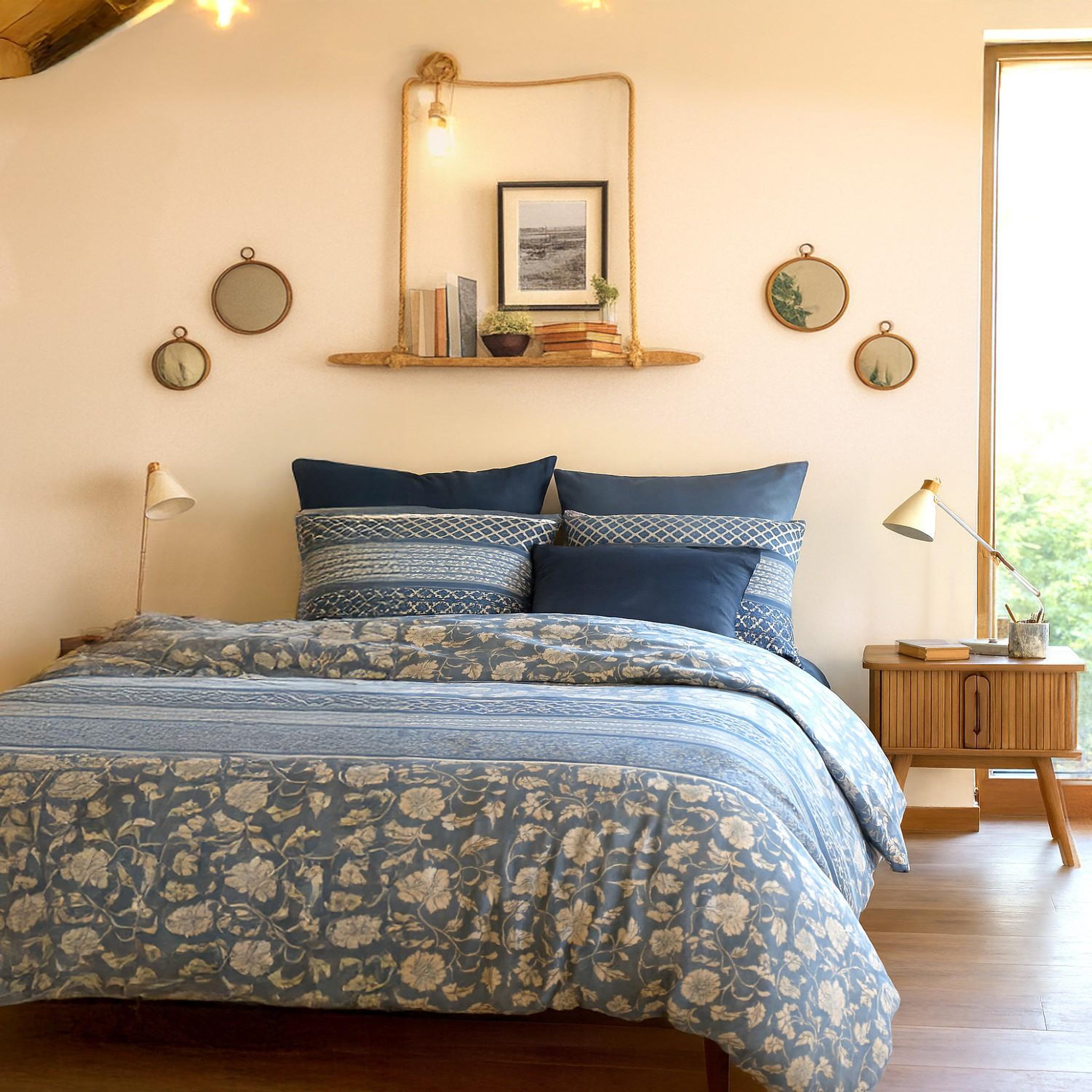 Voir la diapositive 1 : Les Ateliers du Linge Parure de housse de couette 100% coton bio 57fils debby