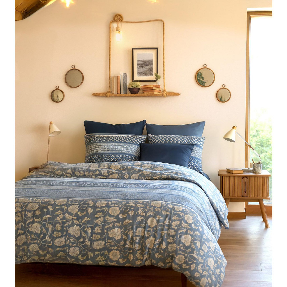 Les Ateliers du Linge Parure de housse de couette 100% coton bio 57fils debby