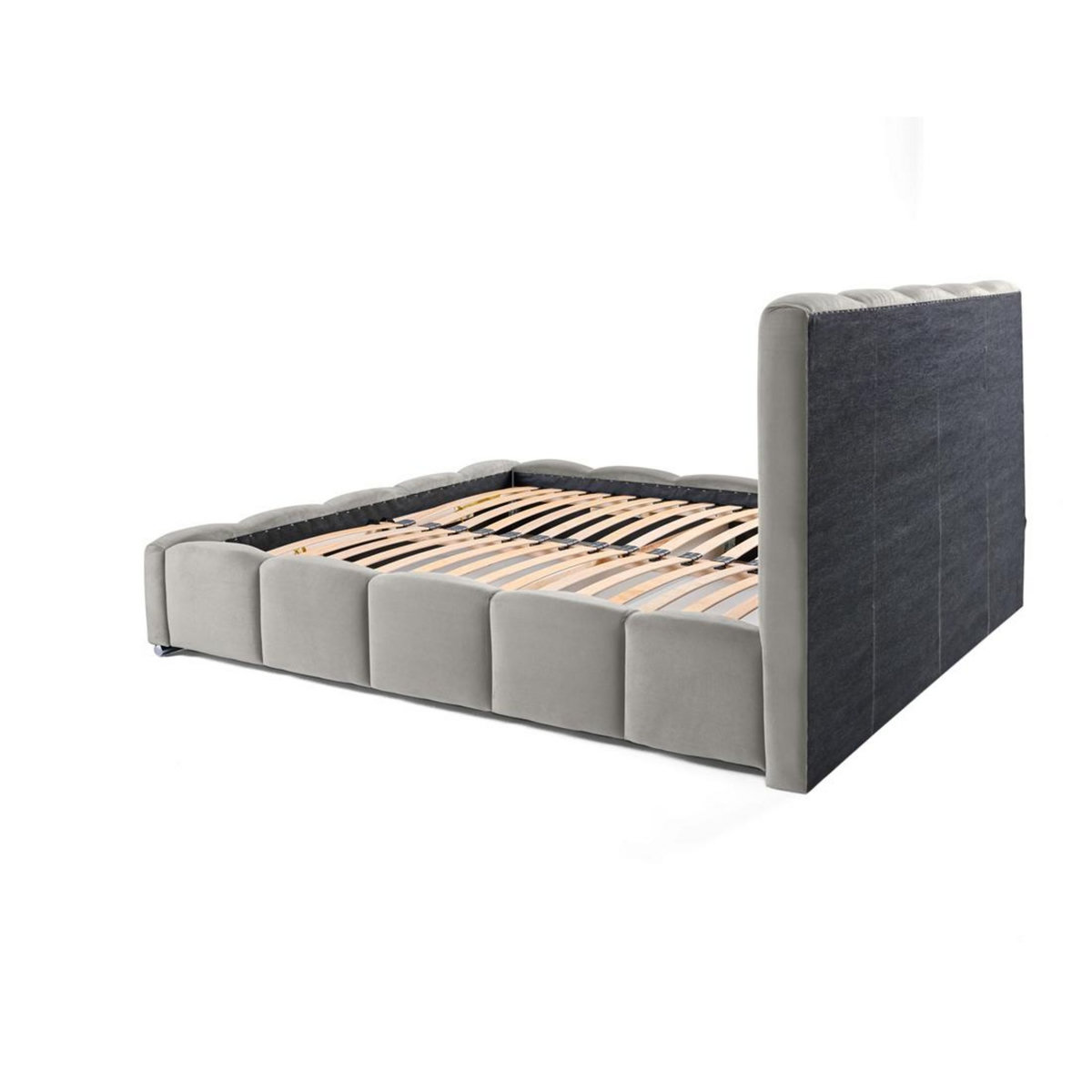 BEST MOBILIER Torreon - lit coffre - 160x200 - sommier inclus - en velours