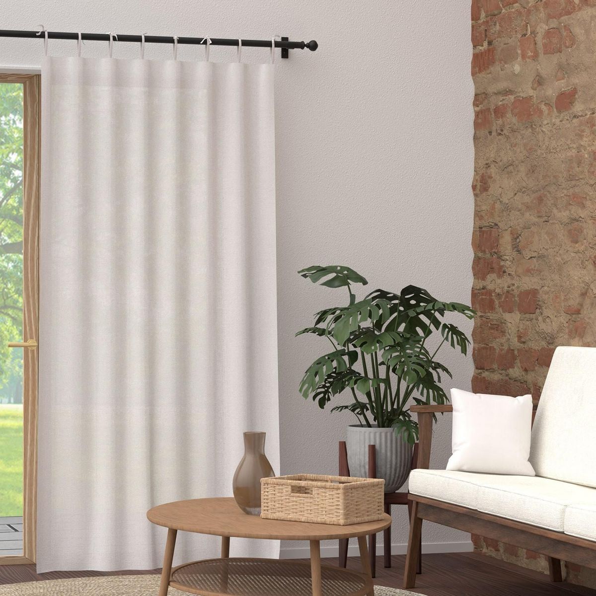 SOLEIL D'OCRE Voile à nouettes en coton 135x250 cm PANAMA, par Soleil d'Ocre