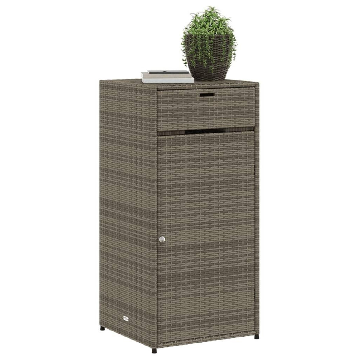 VIDAXL Armoire de rangement de jardin gris 55x55x111 cm resine tressee
