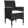 Voir la diapositive 4 : VIDAXL Ensemble de bistro 3 pcs Resine tressee et verre trempe Noir