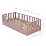 Voir la diapositive 5 : JURABABY Lit au sol enfant en bois SONHO - 90x190