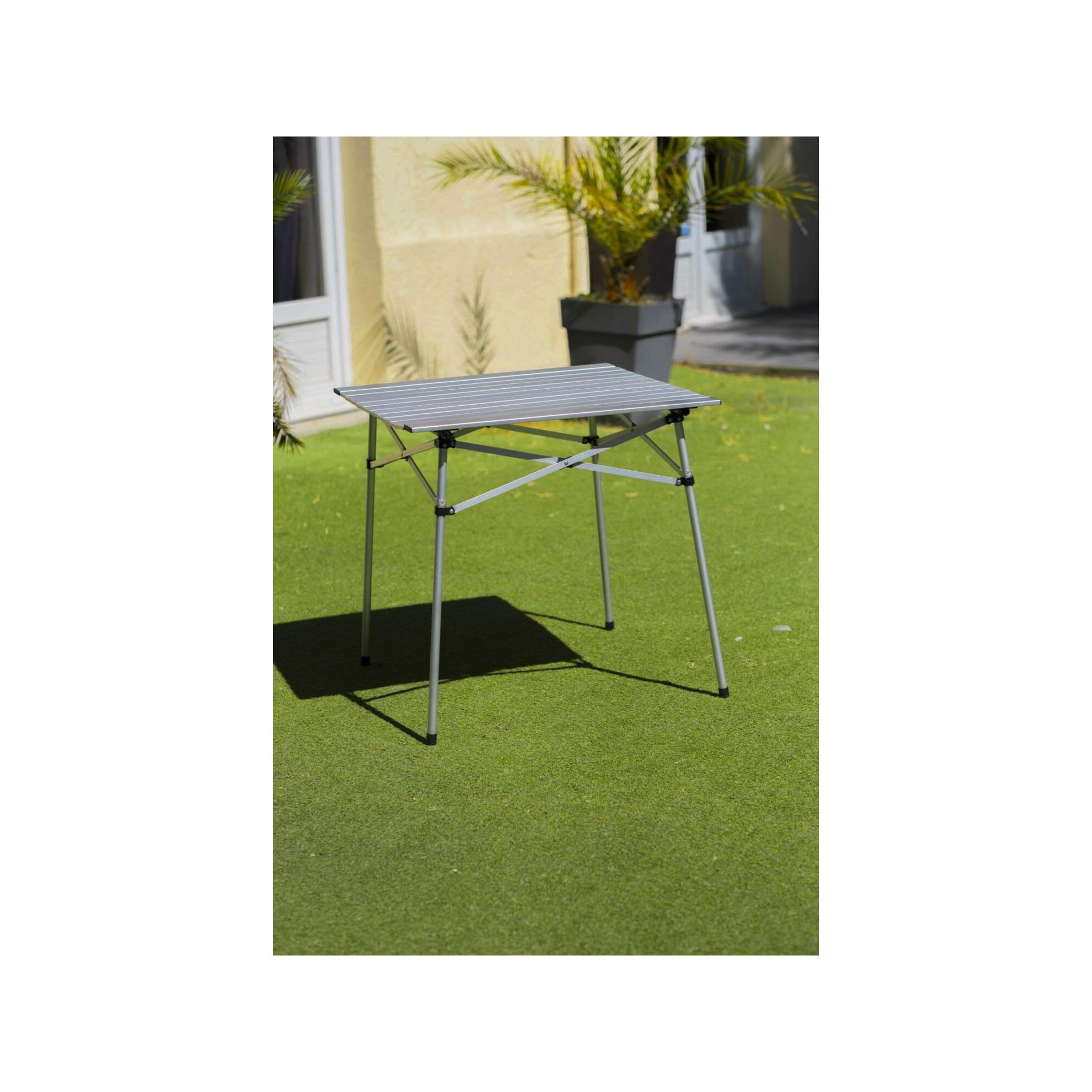 Voir la diapositive 5 : O'Camp Lot de 2 tables à lattes de camping - o'camp - housse de transport inclus - 70 x 70  x 70 cm