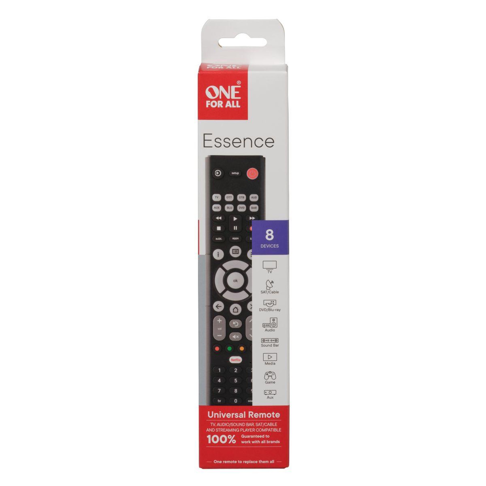 Voir la diapositive 2 : One For All Télécommande Universelle 8 en 1