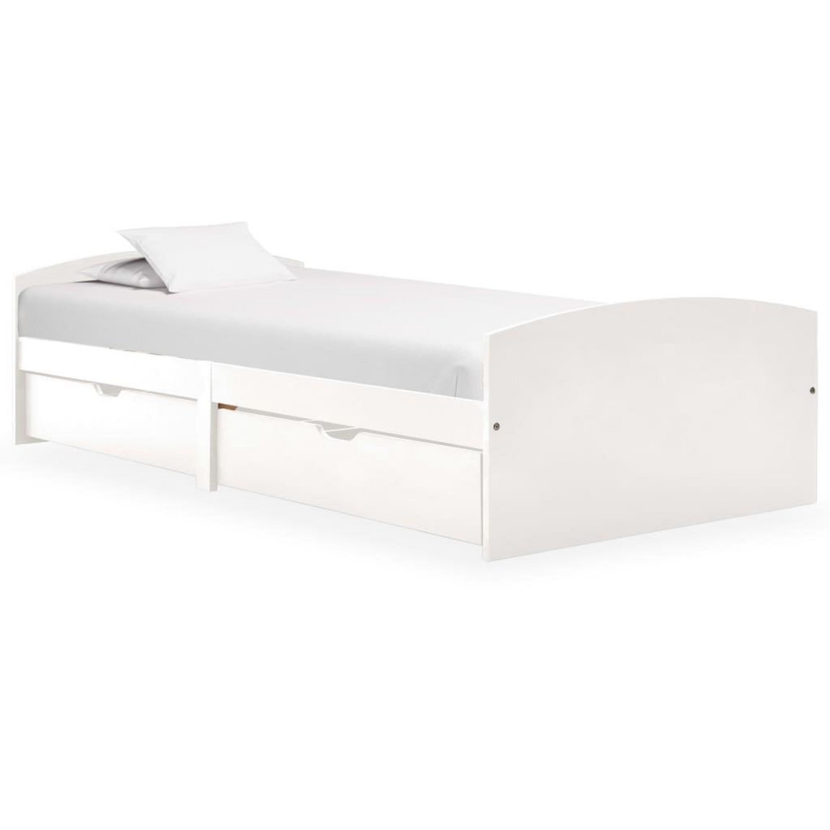 VIDAXL Cadre de lit avec 2 tiroirs sans matelas blanc 90x200 cm