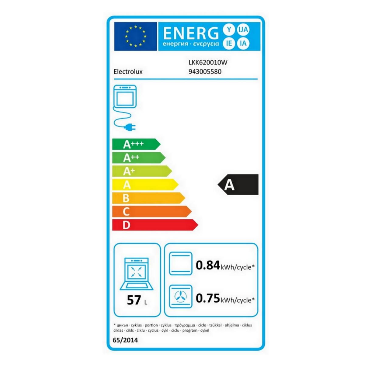 ELECTROLUX Cuisinière gaz 57l 4 foyers blanc - LKK620010W