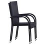 Voir la diapositive 2 : VIDAXL Chaises empilables d'exterieur lot de 2 Resine tressee Noir