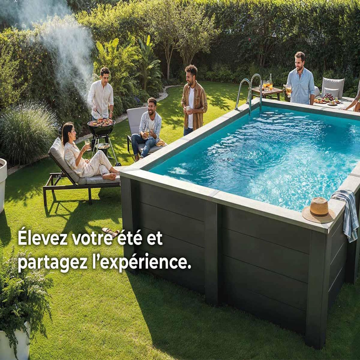 GRE Piscine composite Avant-Garde rectangulaire 5,95 x 3,15 x 1,26 m - Gré