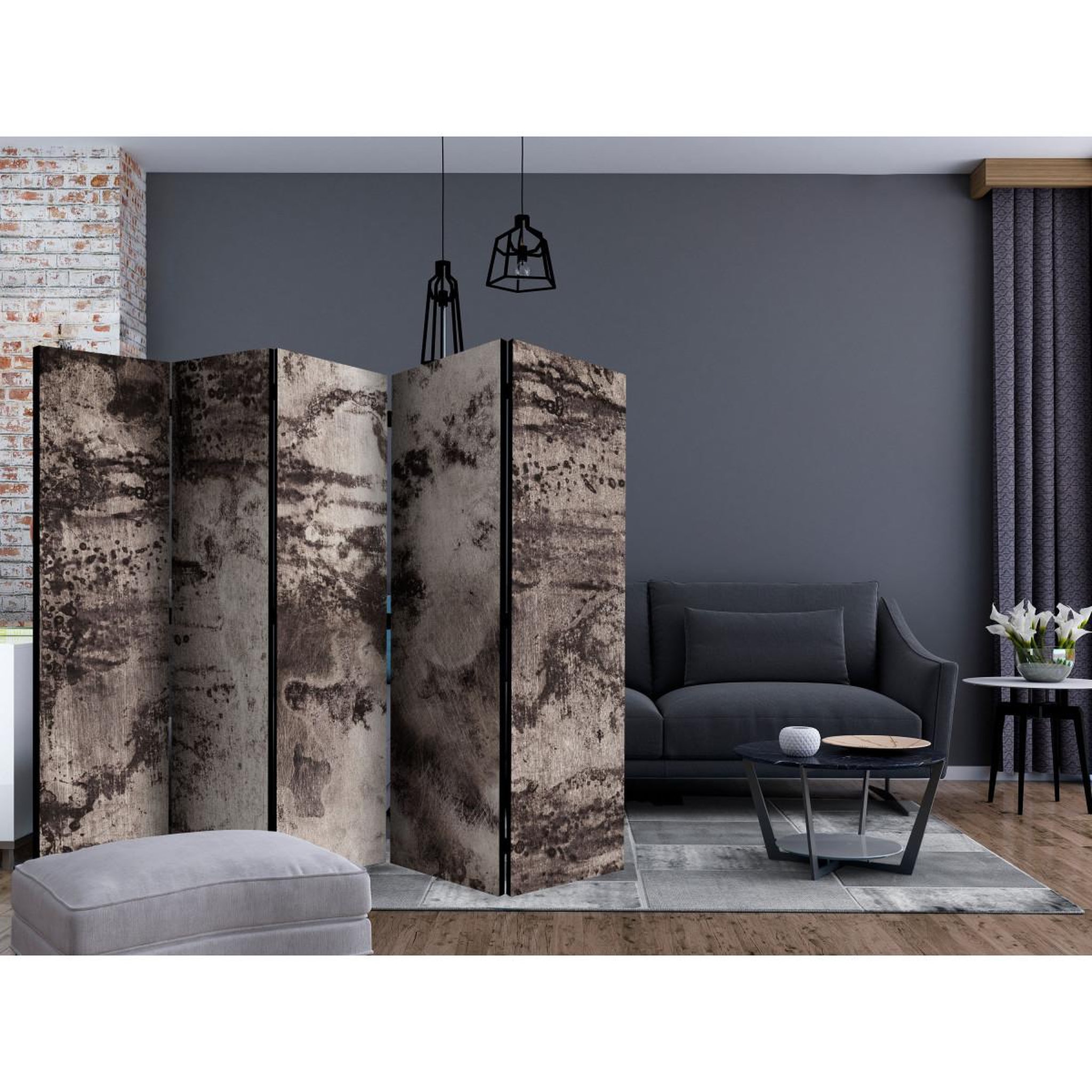 Voir la diapositive 2 : Paris Prix Paravent 5 volets  old metal  172x225cm