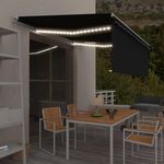 VIDAXL Auvent manuel retractable avec store et LED 4x3 m Anthracite