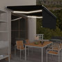 Voir la diapositive 1 : VIDAXL Auvent manuel retractable avec store et LED 4x3 m Anthracite