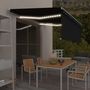 Voir la diapositive 1 : VIDAXL Auvent manuel retractable avec store et LED 4x3 m Anthracite