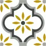  Stickers carrelage 15 x 15 cm - Motif floral ochre et gris