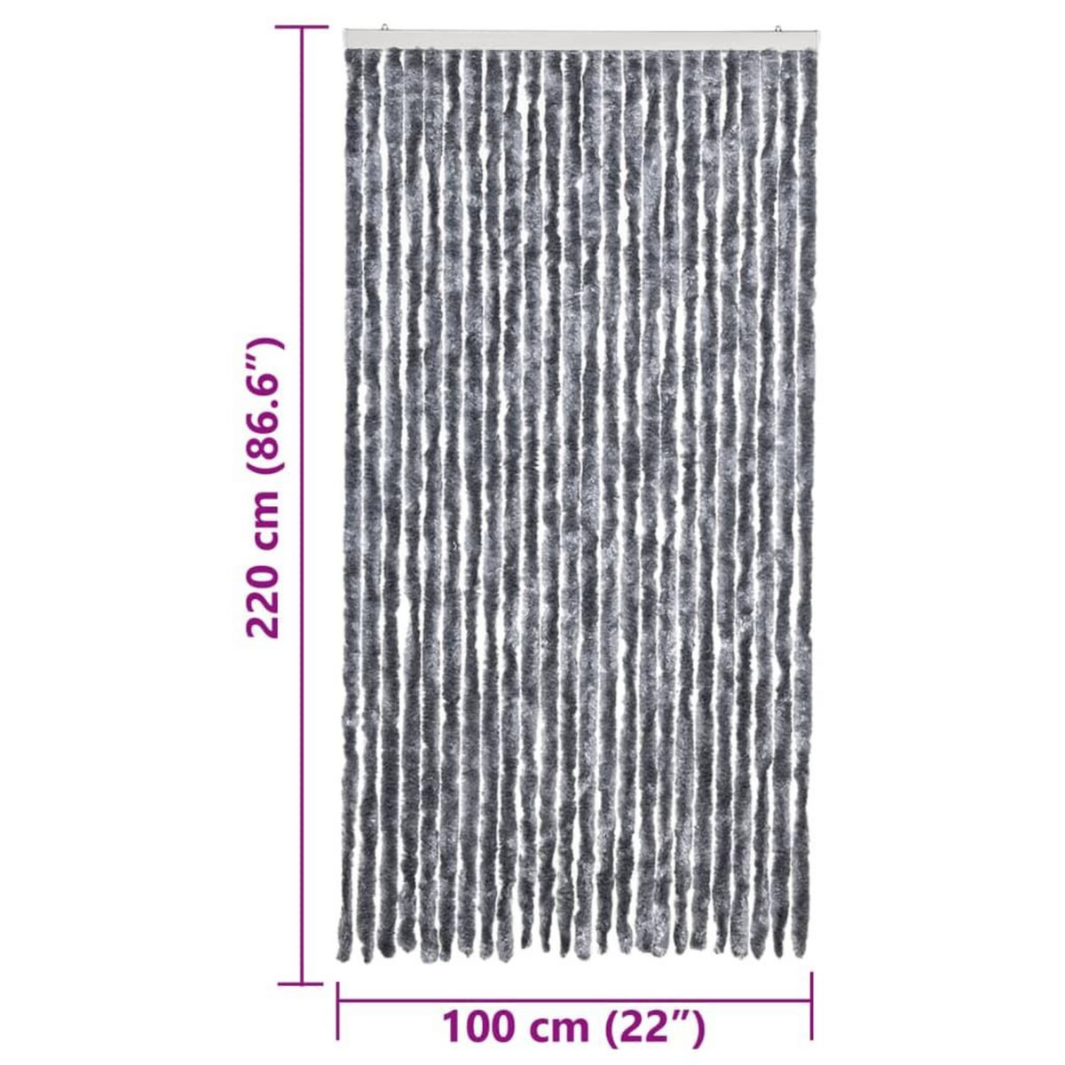 VIDAXL Moustiquaire Argente 100x220 cm Chenille