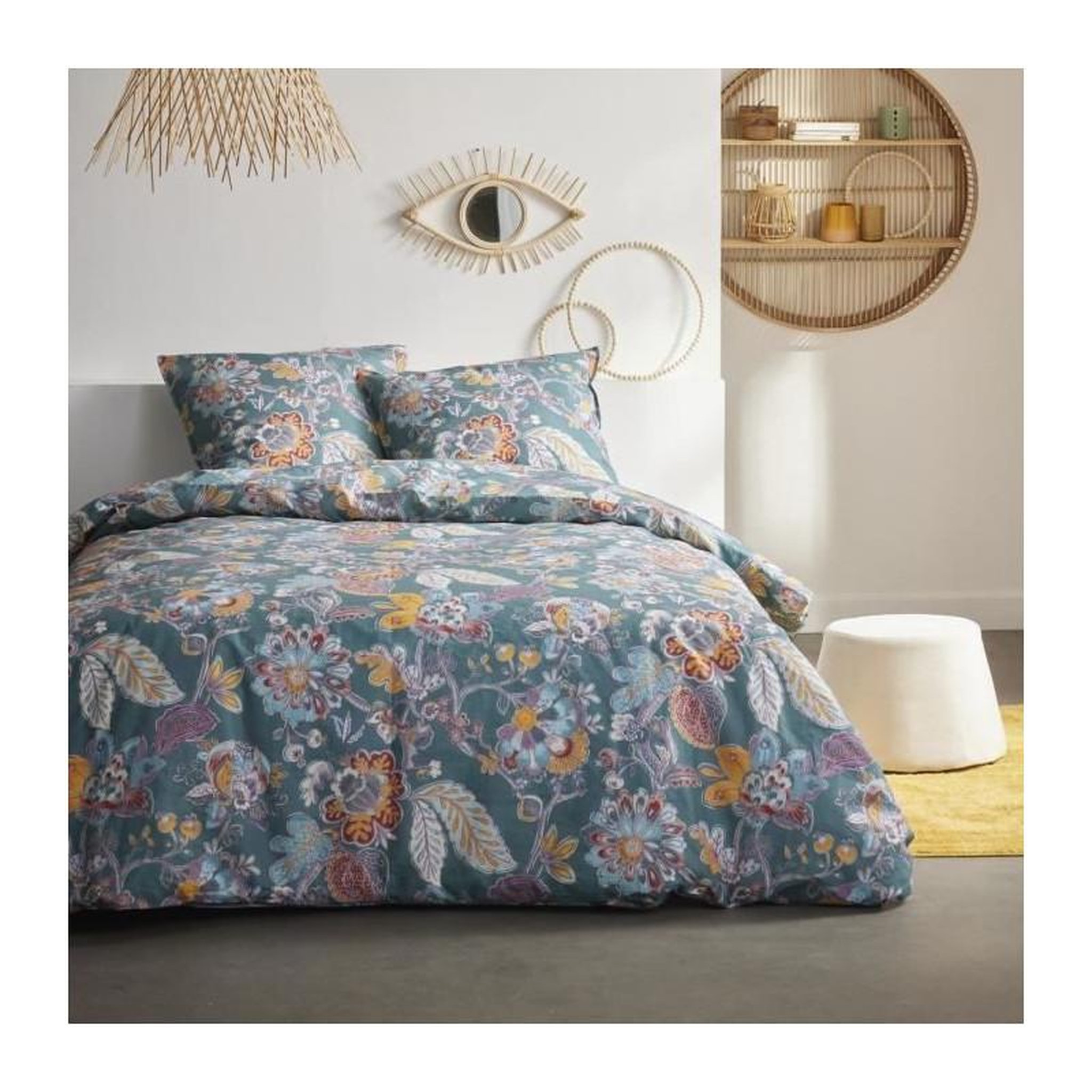 Today Parure de couette - TODAY - Sunshine 0.16 - 220x240cm - 2 personnes - Imprimée - Coton 57 fils