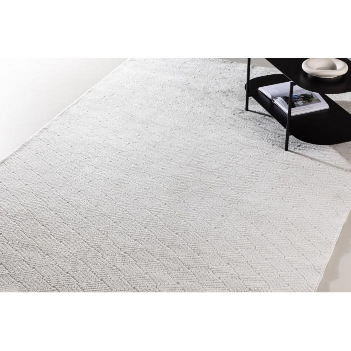 Paris Prix Tapis Déco  Todd  200x290cm Blanc
