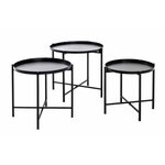 Paris Prix Lot de 3 Tables d'Appoint Design  Kwami  48cm Noir