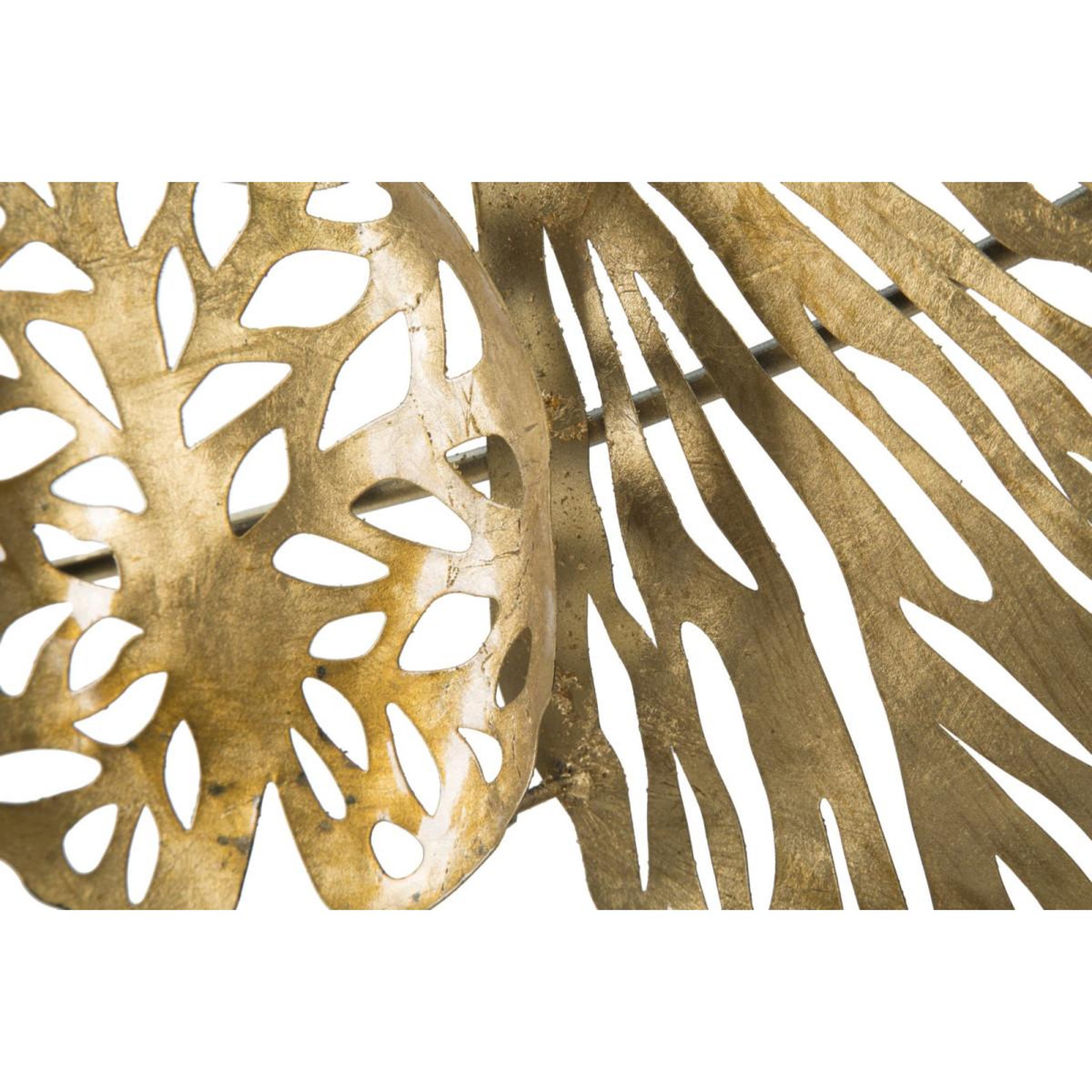 Voir la diapositive 6 : Paris Prix Décoration murale horizontale en métal  iris  115cm or
