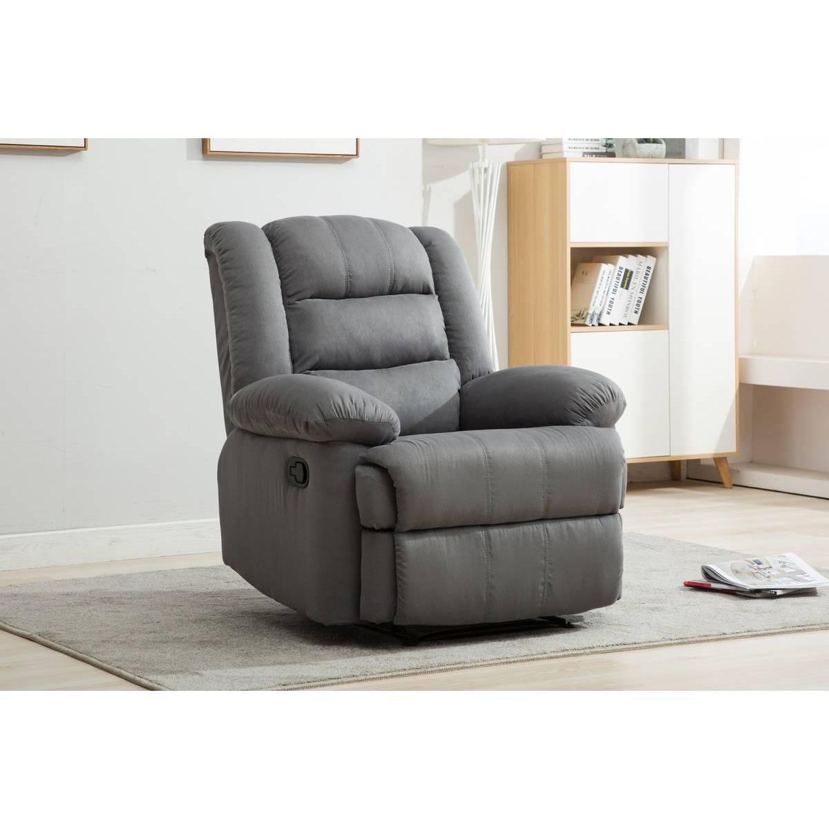 Habitat et Jardin Fauteuil relax  Buckingham  - 85 x 93 x 100 cm - Gris clair