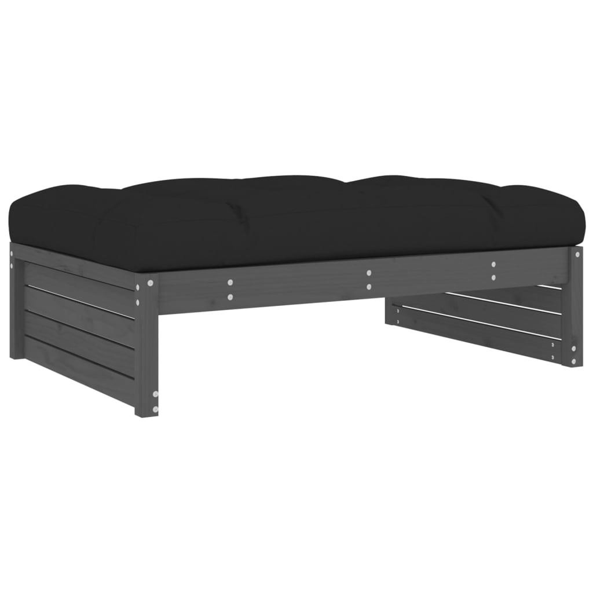 Voir la diapositive 2 : VIDAXL Repose-pied de jardin 120x80 cm gris bois de pin massif