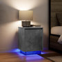 Voir la diapositive 1 : VIDAXL Tables de chevet avec lumieres LED 2 pcs gris beton 38x34x50 cm