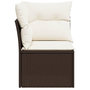 Voir la diapositive 5 : VIDAXL Canape d'angle de jardin avec coussins marron resine tressee