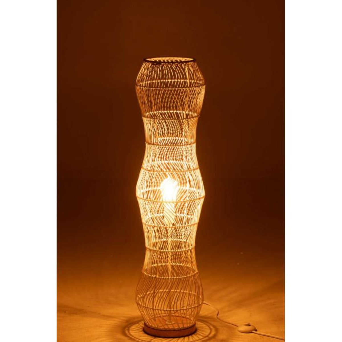 Paris Prix Lampadaire Torsade en Rotin  Etta  101cm Blanc