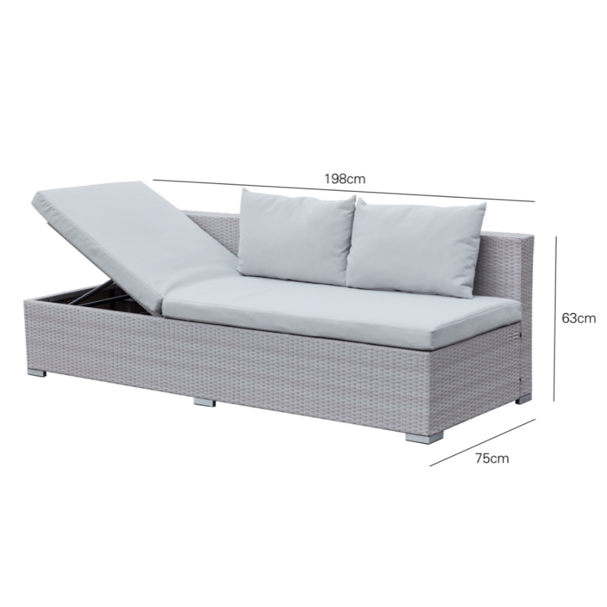 CONCEPT USINE Salon de jardin encastrable 10 places noir en résine tressée SAMOA