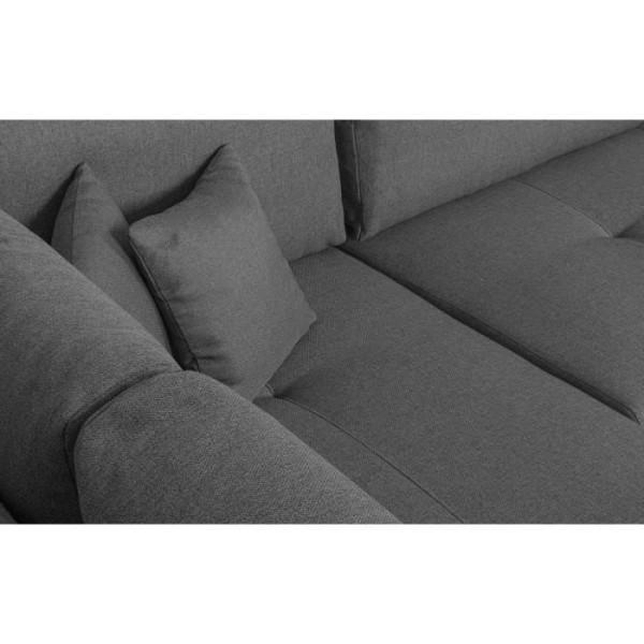 Voir la diapositive 6 : MARKET24 Canapé d'angle panoramique convertible - 7 places - INDIAN - Tissu 100% polyester - Gris - L360 x P228 cm