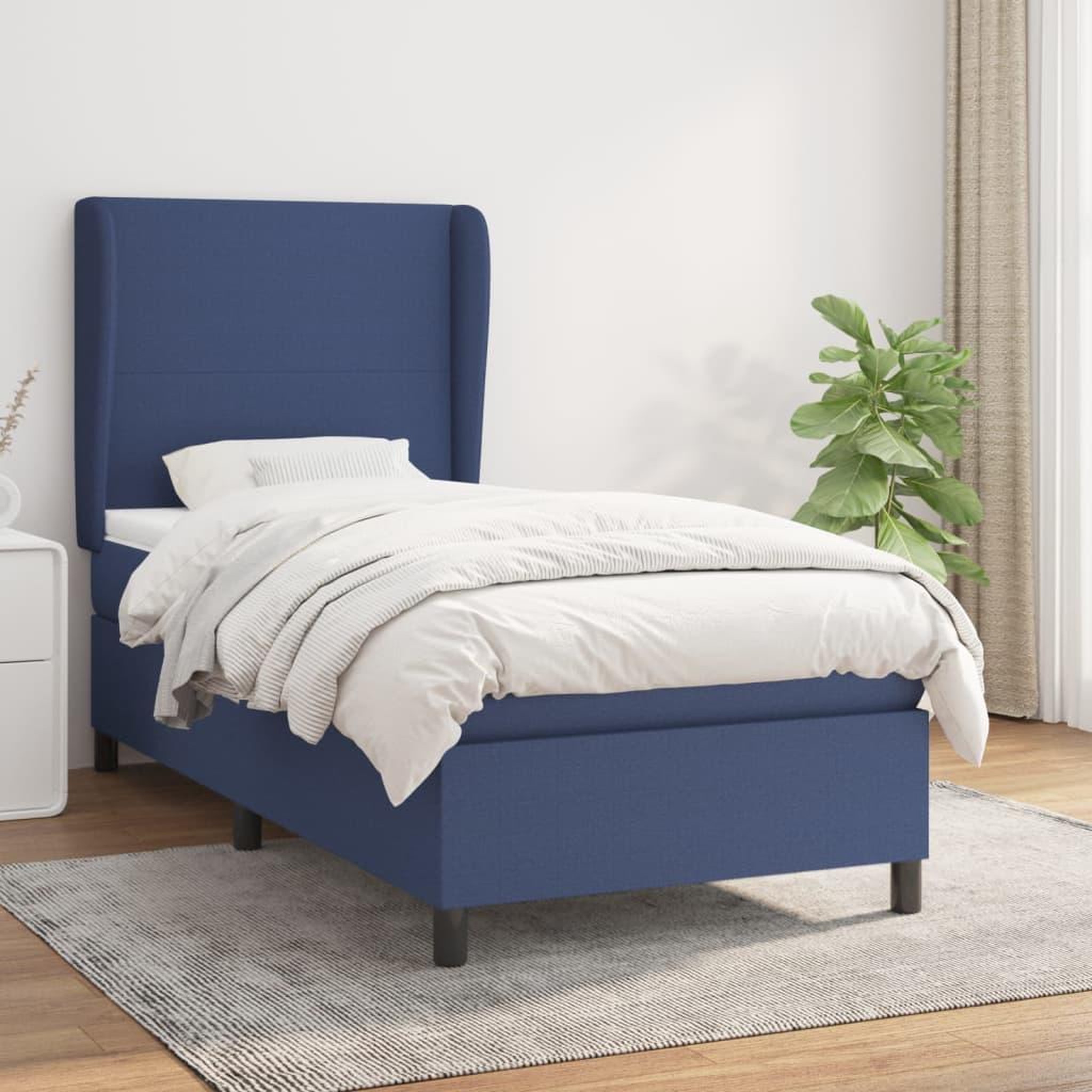 Voir la diapositive 1 : VIDAXL Sommier a lattes de lit avec matelas Bleu 80x200 cm Tissu