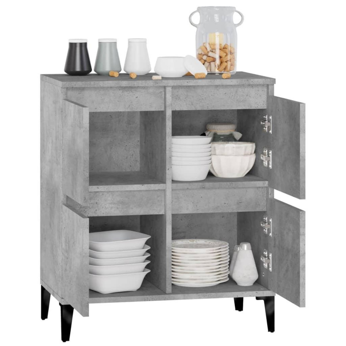 VIDAXL Buffet Gris beton 60x35x70 cm Bois d'ingenierie